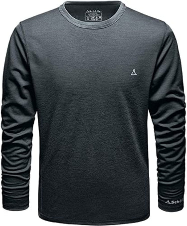 Schöffel Herren Merino Sport Shirt 1/1 Arm M, temperaturregulierendes Langarmshirt, atmungsaktives Funktionsunterwäsche-Shirt in Wollqualität, anthrazit, im Sale